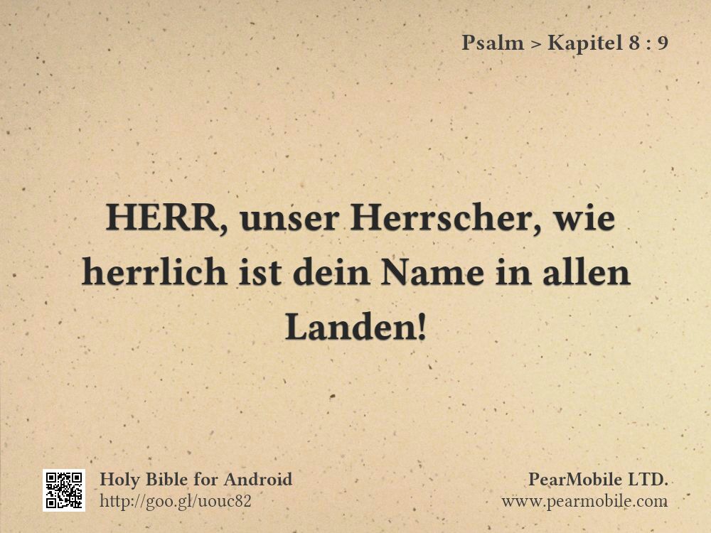 Psalm, Kapitel 8:9
